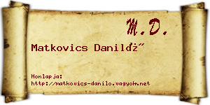 Matkovics Daniló névjegykártya